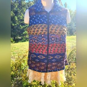 "Quilted Bohemian Zip Up" YOUNG THREADS Vest
